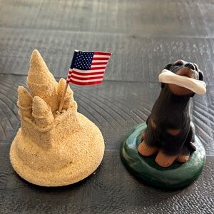 BYERS’ CHOICE Carolers ORIGINALS 🥰Sandcastle and Dog Figurine Set